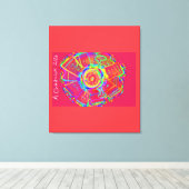 Tie-Dye Wheel Fan Flower Drawstring Backpack キャンバスプリント (インサイチュ (ウッドフロア))