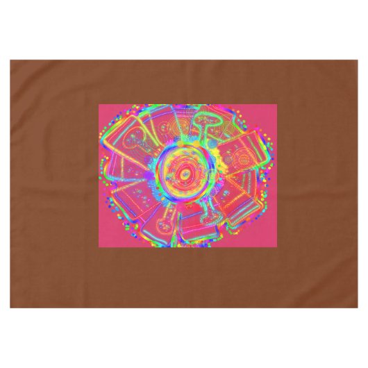 Tie-dye Wheel Fan Flower Tablecloth テーブルクロス (正面(横))