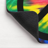 Tie Dyed Black Peace Sign マウスパッド (コーナー)