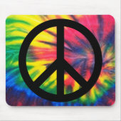 Tie Dyed Black Peace Sign マウスパッド (正面)