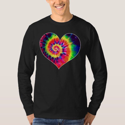 Tie Dyed Valentine's Day Shirt Cute Tye Dye Heart Tシャツ (正面)