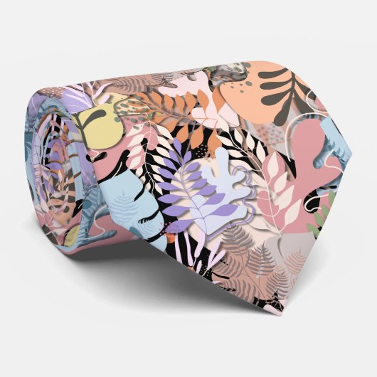 Tie : Organic Leaves (black) ネクタイ (ロール)