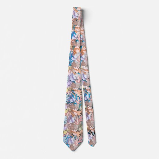 Tie : Organic Leaves (blue) ネクタイ (正面)