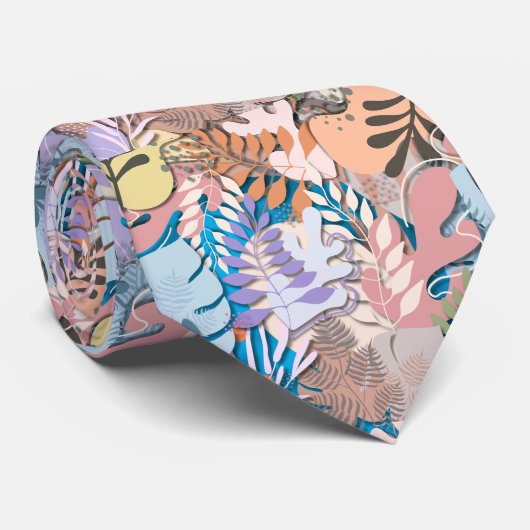 Tie : Organic Leaves (blue) ネクタイ (ロール)