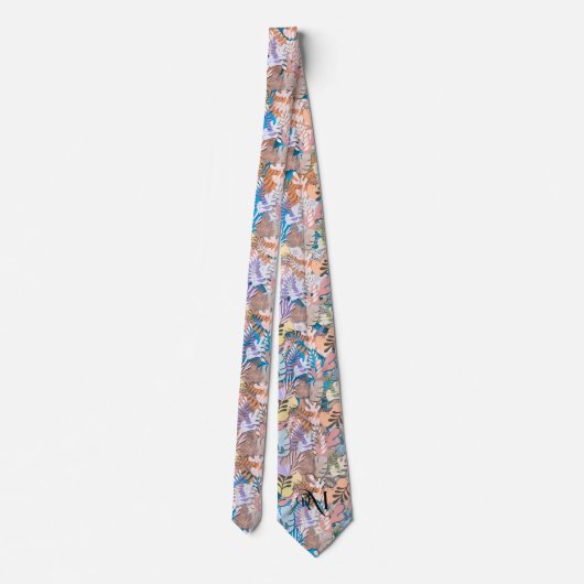 Tie : Organic Leaves (blue) ネクタイ (裏面)