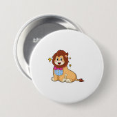 Tie.PNGの紳士としてのライオン 缶バッジ (正面&裏面)