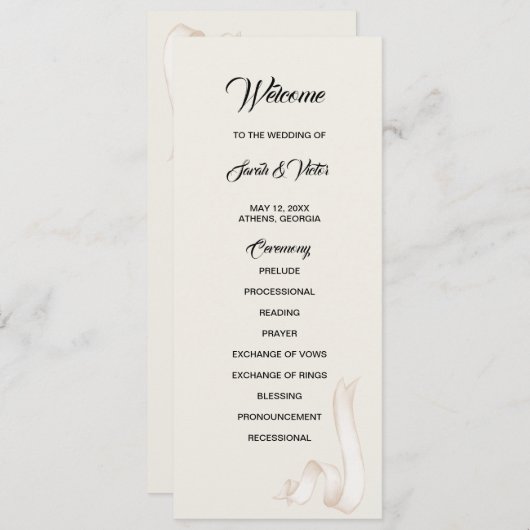 Tie the knot double side program card  プログラム (正面/裏面)