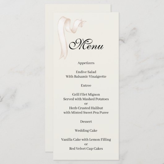 Tie the knot Menu メニュー (正面/裏面)