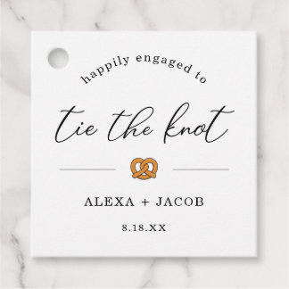 Tie the Knot Pretzel Engagement Party Favor Tag フェイバータグ