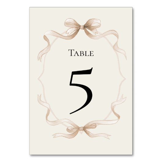 Tie the knot Table Number Card テーブルナンバー (正面)