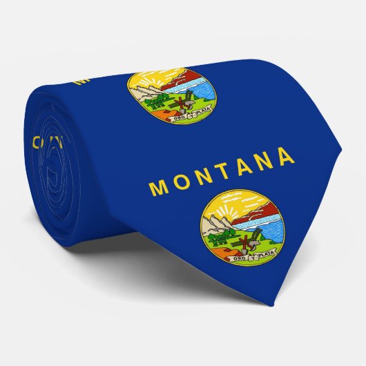 Tie with Flag of Montana, U.S.A. ネクタイ (ロール)