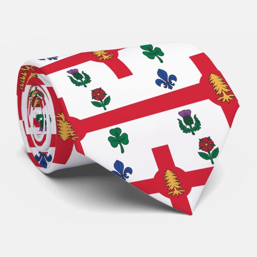 Tie with Flag of Montreal, Canada ネクタイ (ロール)