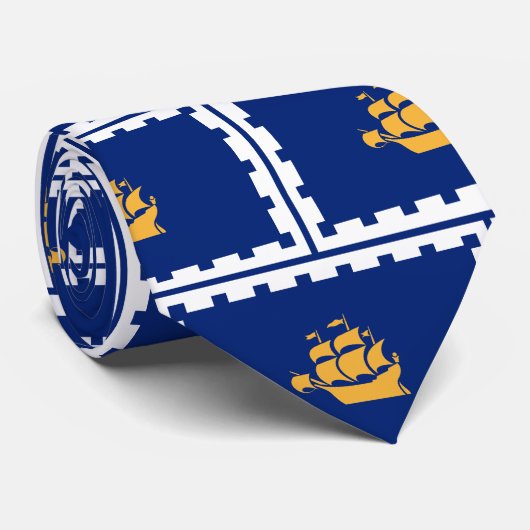 Tie with Flag of Quebec City, Canada ネクタイ (ロール)