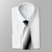 Tie With Silver, White, Black Diagonal Stripes ネクタイ (タイ)