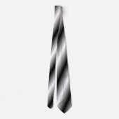 Tie With Silver, White, Black Diagonal Stripes ネクタイ (裏面)