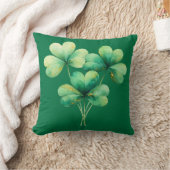  Tied Shamrock Bundle Pillow with Gold Speckles クッション (ブランケット)