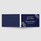 Tied The Knot Nautical Rope White & Navy Wedding ゲストブック (全面)