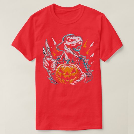 TieDiase恐竜ヒッピー恐竜ハロウィーン1 Tシャツ (デザイン正面)