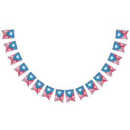 tiedyeのパーティーの旗布の旗のプエルトリコの旗 バンティングフラッグ