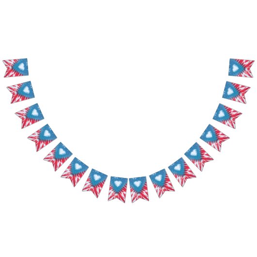 tiedyeのパーティーの旗布の旗のプエルトリコの旗 バンティングフラッグ (全)