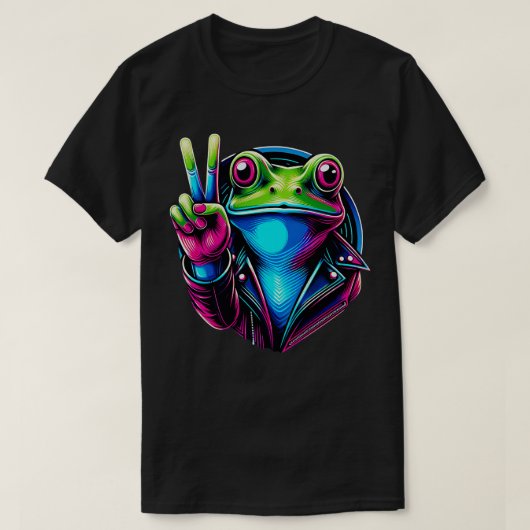 TieDye Frogクール Hippie 3 Tシャツ (デザイン正面)
