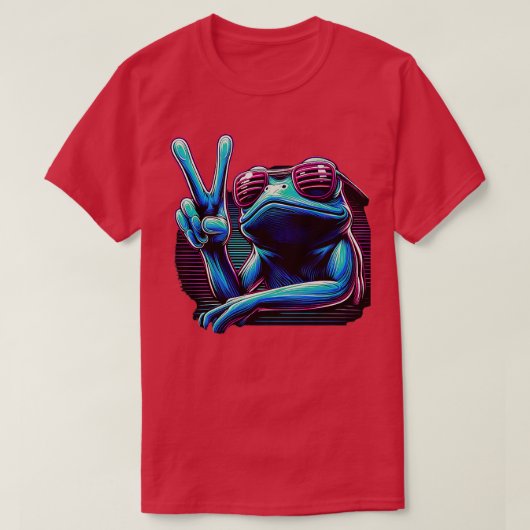 TieDye Frogクール Hippie 4 Tシャツ (デザイン正面)