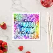 Tiedye Hippie Wavy Rainbowエフェクト スタンダードカクテルナプキン (インサイチュ)