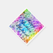 Tiedye Hippie Wavy Rainbowエフェクト スタンダードカクテルナプキン (角)