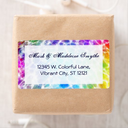 Tiedye Hippie Wavy Rainbowエフェクト ラベル (インサイチュ)