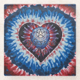 TieDyeHeart ガラスコースター