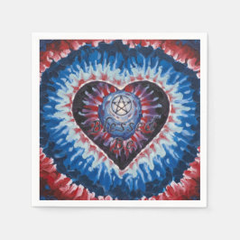 TieDyeHeart スタンダードカクテルナプキン