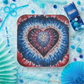 TieDyeHeart ペーパープレート (パーティー)