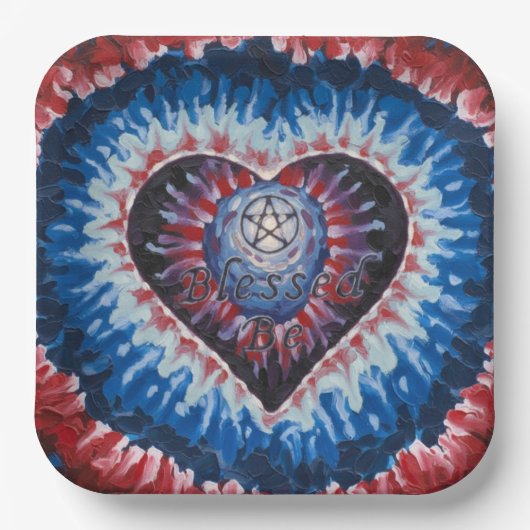 TieDyeHeart ペーパープレート (正面)