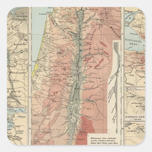 Tieflanderの地図書の地図 スクエアシール (正面)