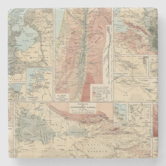Tieflanderの地図書の地図 ストーンコースター (正面)