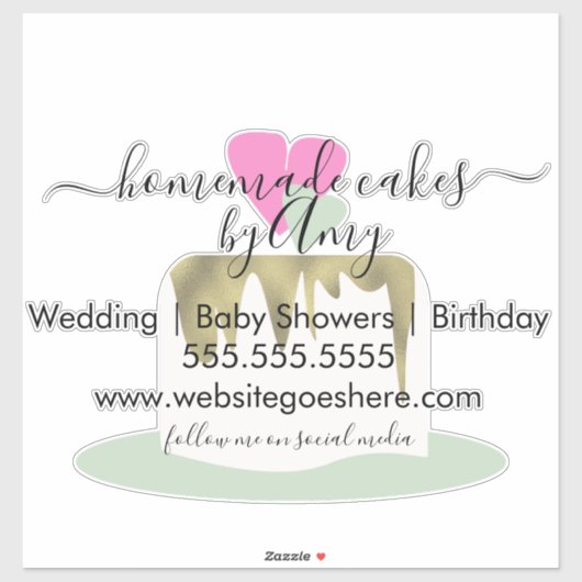 Tierケーキロゴベーカリービジネスマーケティング車デカール シール (シート)