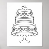 Tiered 結婚's Cake Coloringページ ポスター (正面)