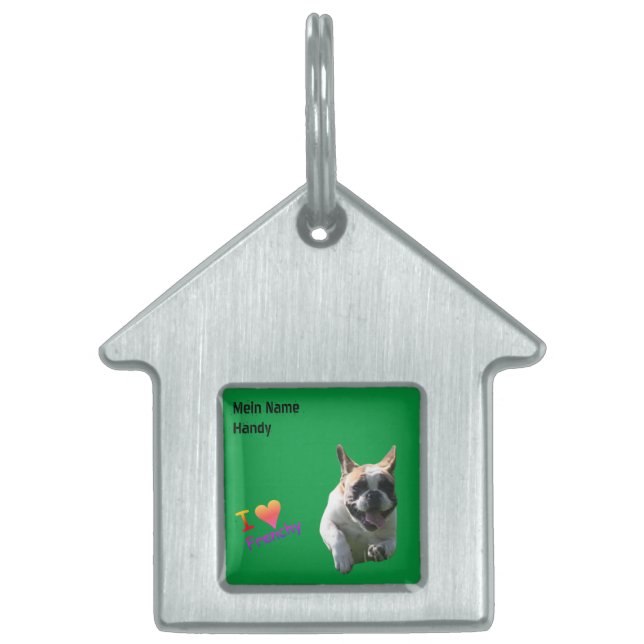 Tiermarke französische Bulldogge  ペットネームタグ (正面)