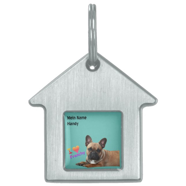 Tiermarke französische Bulldogge  ペットネームタグ (正面)