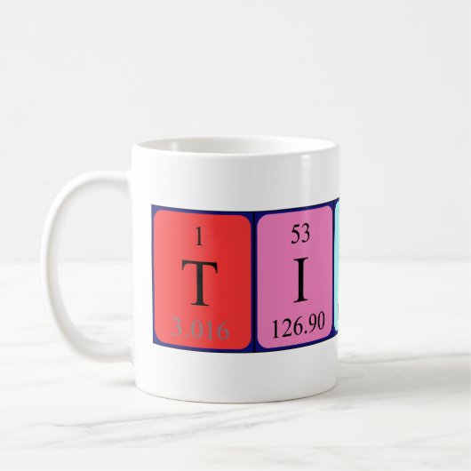 Tiernie定期的なテーブル名mag コーヒーマグカップ (左)