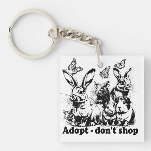 Tierschutz - Adopt don't shop キーホルダー (正面)