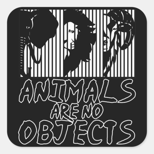 Tierschutz Elefant Löwe Steinbock Tiere スクエアシール (正面)