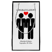 Tiesのカスタマイズ可能結婚な2つのルーム スモールペーパーバッグ (正面)