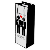 Tiesのカスタマイズ可能結婚な2つのルーム ワインギフトバッグ (正面アングル)