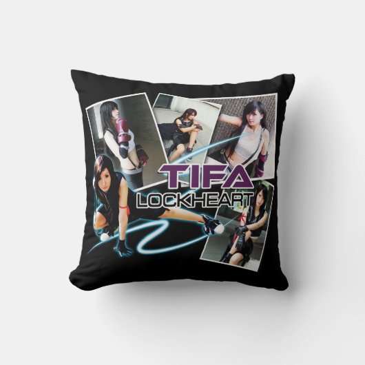 Tifa LockHeart Black Pillow クッション (正面)