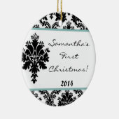 TIFFブルーダマスクレース名パーソナライズされたオーナメント セラミックオーナメント (右)