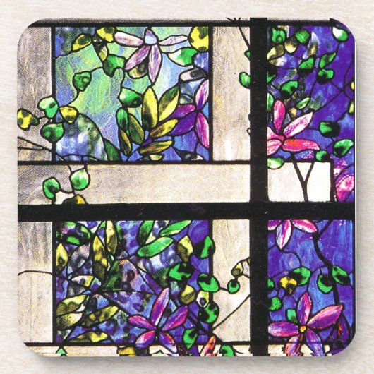 Tiffanyのステンドグラスのコルクのコースター コースター (正面)