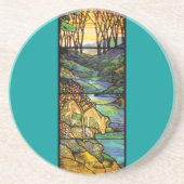 Tiffanyのステンドグラスのシカのコースター コースター (正面)