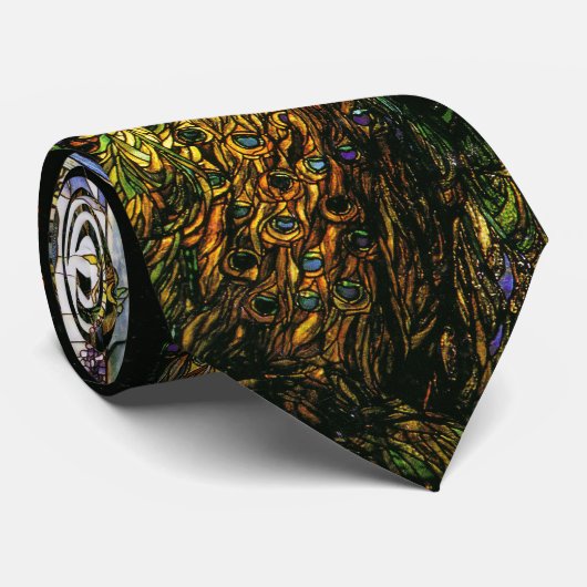 Tiffanyのステンドグラスの孔雀のタイ ネクタイ (ロール)