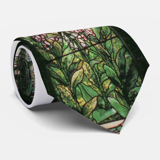 Tiffanyのステンドグラスの庭のタイ ネクタイ (ロール)